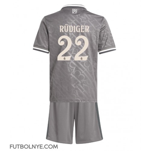 Camiseta Real Madrid Antonio Rudiger #22 Tercera Equipación para niños 2024-25 manga corta (+ pantalones cortos)